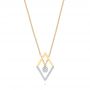 18k Yellow Gold 18k Yellow Gold Modern Geometric Diamond Necklace - Three-Quarter View -  103699 - Thumbnail