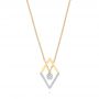 18k Yellow Gold 18k Yellow Gold Modern Geometric Diamond Necklace - Three-Quarter View -  103699 - Thumbnail