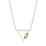 14k Rose Gold 14k Rose Gold Modern Geometric Diamond And Smoky Quartz Necklace - Three-Quarter View -  103700 - Thumbnail