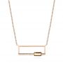 14k Rose Gold 14k Rose Gold Modern Geometric Diamond And Smoky Quartz Necklace - Three-Quarter View -  103702 - Thumbnail