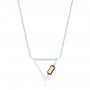 14k White Gold 14k White Gold Modern Geometric Diamond And Smoky Quartz Necklace - Three-Quarter View -  103700 - Thumbnail