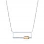 18k White Gold 18k White Gold Modern Geometric Diamond And Smoky Quartz Necklace - Three-Quarter View -  103702 - Thumbnail