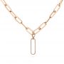 18k Rose Gold Modern Paperclip Diamond Necklace