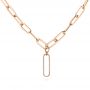 14k Rose Gold 14k Rose Gold Modern Paperclip Diamond Necklace - Three-Quarter View -  106225 - Thumbnail