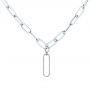  Platinum Platinum Modern Paperclip Diamond Necklace - Three-Quarter View -  106225 - Thumbnail