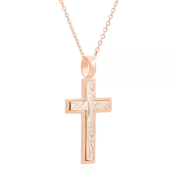 Mokume Cross - Flat View -  107255 - Thumbnail