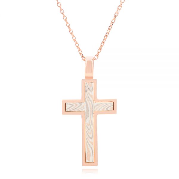 Mokume Cross - Three-Quarter View -  107255