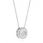  14K Gold Moonstone And Diamond Necklace - Flat View -  105987 - Thumbnail