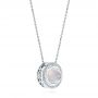  14K Gold Moonstone And Diamond Necklace - Flat View -  105987 - Thumbnail