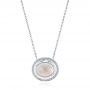  14K Gold Moonstone And Diamond Necklace - Three-Quarter View -  105987 - Thumbnail