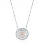  14K Gold Moonstone And Diamond Necklace - Three-Quarter View -  105987 - Thumbnail