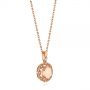 18k Rose Gold 18k Rose Gold Morganite And Diamond Floral Halo Pendant - Flat View -  106002 - Thumbnail