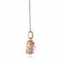 14k Rose Gold Morganite And Diamond Halo Pendant - Side View -  101016 - Thumbnail