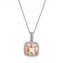  Platinum Morganite And Diamond Halo Pendant