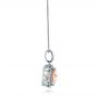 18k White Gold 18k White Gold Morganite And Diamond Halo Pendant - Side View -  101016 - Thumbnail