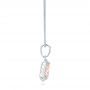  Platinum Platinum Morganite And Diamond Halo Pendant - Side View -  102529 - Thumbnail