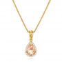 14k Yellow Gold Morganite And Diamond Halo Pendant