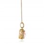 18k Yellow Gold 18k Yellow Gold Morganite And Diamond Halo Pendant - Side View -  101016 - Thumbnail