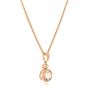 14k Rose Gold 14k Rose Gold Morganite And Diamond Pendant - Flat View -  102646 - Thumbnail