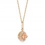 18k Rose Gold Morganite And Diamond Pendant - Front View -  103751 - Thumbnail