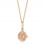 14k Rose Gold 14k Rose Gold Morganite And Diamond Pendant - Front View -  103751 - Thumbnail