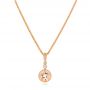 14k Rose Gold 14k Rose Gold Morganite And Diamond Pendant - Three-Quarter View -  102646 - Thumbnail