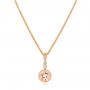 14k Rose Gold 14k Rose Gold Morganite And Diamond Pendant - Three-Quarter View -  102646 - Thumbnail