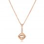 18k Rose Gold 18k Rose Gold Morganite And Diamond Pendant - Three-Quarter View -  102724 - Thumbnail