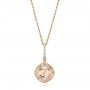 18k Rose Gold Morganite And Diamond Pendant - Three-Quarter View -  103751 - Thumbnail