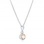  Platinum Platinum Morganite And Diamond Pendant - Flat View -  102646 - Thumbnail