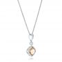 14k White Gold 14k White Gold Morganite And Diamond Pendant - Flat View -  102724 - Thumbnail