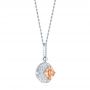 14k White Gold 14k White Gold Morganite And Diamond Pendant - Front View -  103751 - Thumbnail