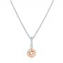 18k White Gold 18k White Gold Morganite And Diamond Pendant - Three-Quarter View -  102646 - Thumbnail