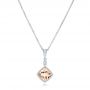  Platinum Platinum Morganite And Diamond Pendant - Three-Quarter View -  102724 - Thumbnail