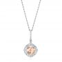 14k White Gold 14k White Gold Morganite And Diamond Pendant - Three-Quarter View -  103751 - Thumbnail