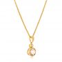 14k Yellow Gold 14k Yellow Gold Morganite And Diamond Pendant - Flat View -  102646 - Thumbnail