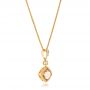 18k Yellow Gold 18k Yellow Gold Morganite And Diamond Pendant - Flat View -  102724 - Thumbnail