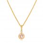 18k Yellow Gold 18k Yellow Gold Morganite And Diamond Pendant - Three-Quarter View -  102646 - Thumbnail