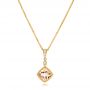 14k Yellow Gold 14k Yellow Gold Morganite And Diamond Pendant - Three-Quarter View -  102724 - Thumbnail