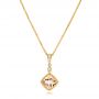 14k Yellow Gold 14k Yellow Gold Morganite And Diamond Pendant - Three-Quarter View -  102724 - Thumbnail