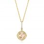 18k Yellow Gold 18k Yellow Gold Morganite And Diamond Pendant - Three-Quarter View -  103751 - Thumbnail