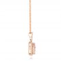 14k Rose Gold Morganite And Double Diamond Halo Pendant - Side View -  101778 - Thumbnail