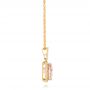 18k Yellow Gold 18k Yellow Gold Morganite And Double Diamond Halo Pendant - Side View -  101778 - Thumbnail