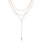 18k Rose Gold 18k Rose Gold Multi Layered Lariat With Spike Necklace - Three-Quarter View -  107012 - Thumbnail