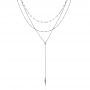 14k White Gold 14k White Gold Multi Layered Lariat With Spike Necklace - Three-Quarter View -  107012 - Thumbnail