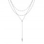  Platinum Platinum Multi Layered Lariat With Spike Necklace - Three-Quarter View -  107012 - Thumbnail