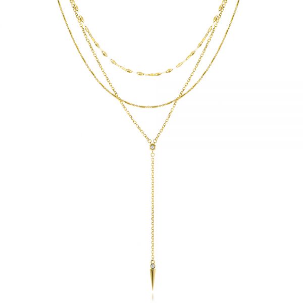 Multi Layered Lariat with Spike Necklace - Image