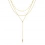 14k Yellow Gold 14k Yellow Gold Multi Layered Lariat With Spike Necklace - Three-Quarter View -  107012 - Thumbnail