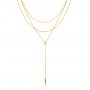 14k Yellow Gold 14k Yellow Gold Multi Layered Lariat With Spike Necklace - Three-Quarter View -  107012 - Thumbnail