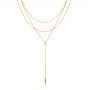 18k Yellow Gold 18k Yellow Gold Multi Layered Lariat With Spike Necklace - Three-Quarter View -  107012 - Thumbnail